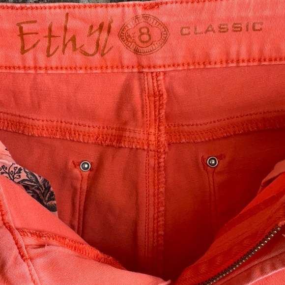 Ethyl jeans two capri size 8 colors pale pink and orange - Picture 4 of 12